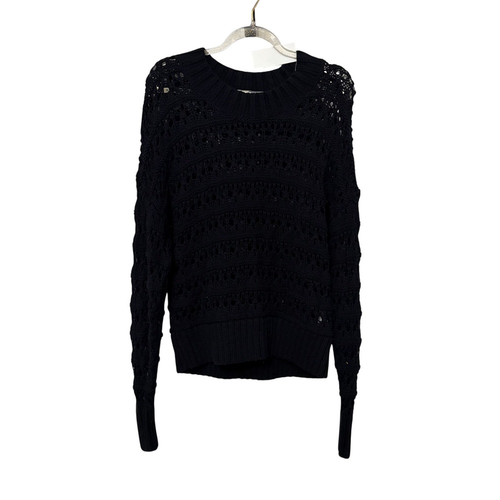 Abercrombie & Fitch Open Knit Crochet Sweater Top S Indie Boho Festival Coastal